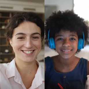 Coach and student on live video call