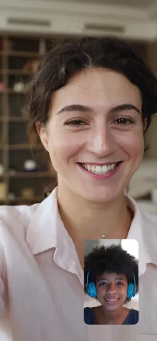 Coach and student on live video call